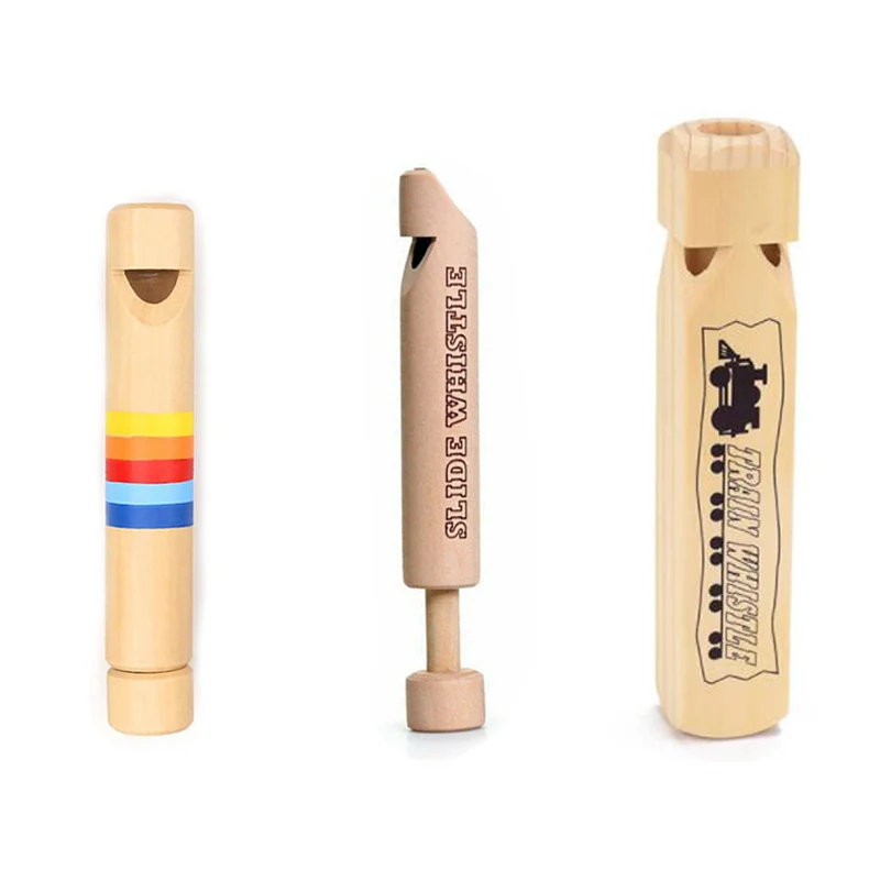 Slide Whistle Instrument Montessori Wooden Train Music-Toys Children Baby Kids for 2-3-4-5-6-Years-Old