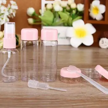 

7pc/Set Travel Mini Makeup Cosmetic Face Cream Pot Bottles Plastic Transparent Empty Make Up Container Bottle Travel Accessorie