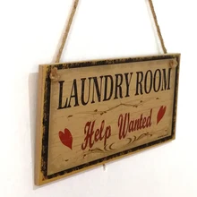 Прачечная требуется помощь письма деревянный вход Washhouse деревянная доска настенный уведомления Панель Предупреждение доска доски Декор