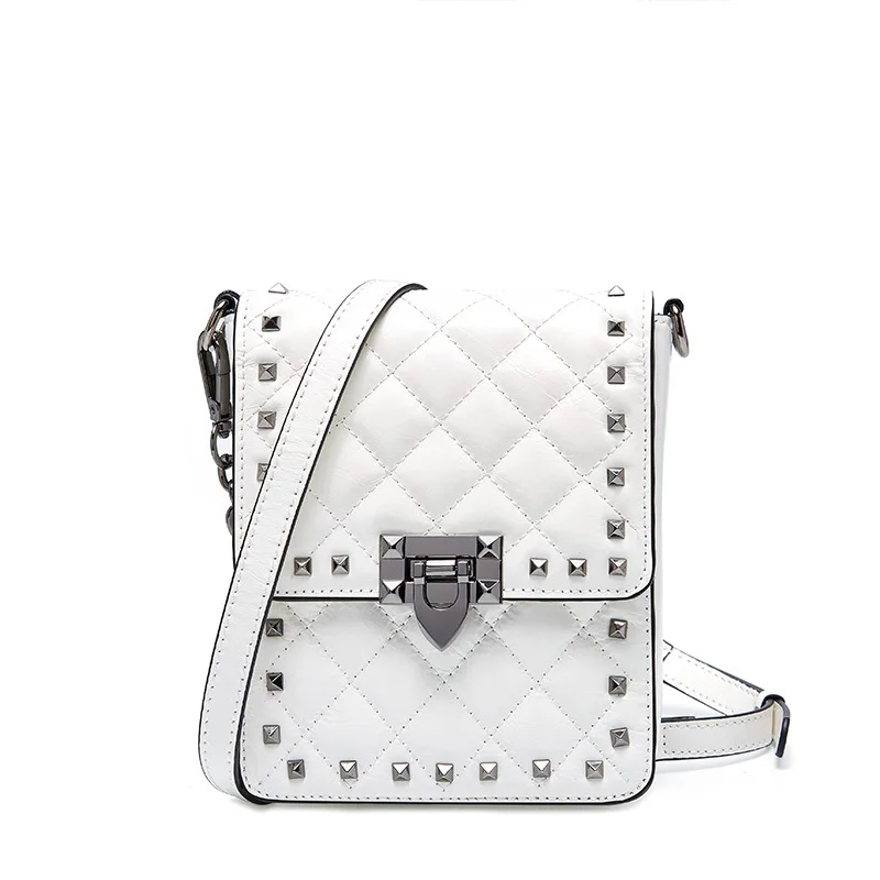 

Diamond Lattice Bags for 2019 Girls Cell Phone Shoulder Bag Beautiful Rivet Cross Body Phone Purse