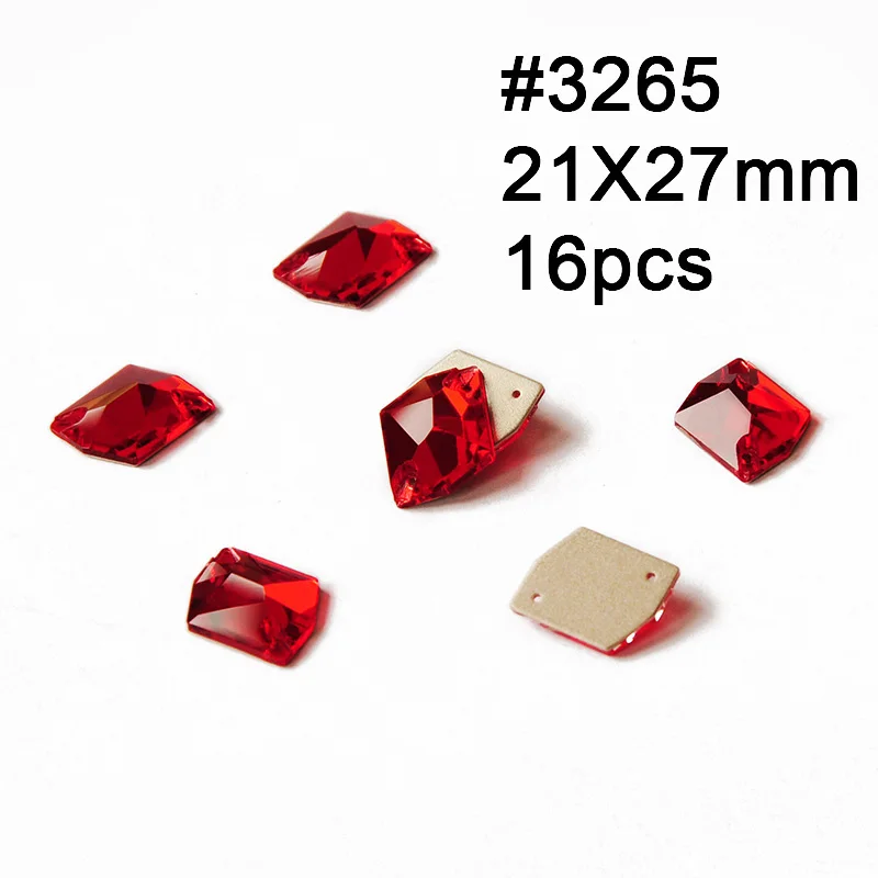 Cosmic 21X27mm 16pc Хрустальные Стразы светло Сиам красное стекло пришивные стразы с отверстиями плоские с оборота DIY Швейные Стразы для одежды свадебное платье - Цвет: Cosmic 21X27mm 16pc