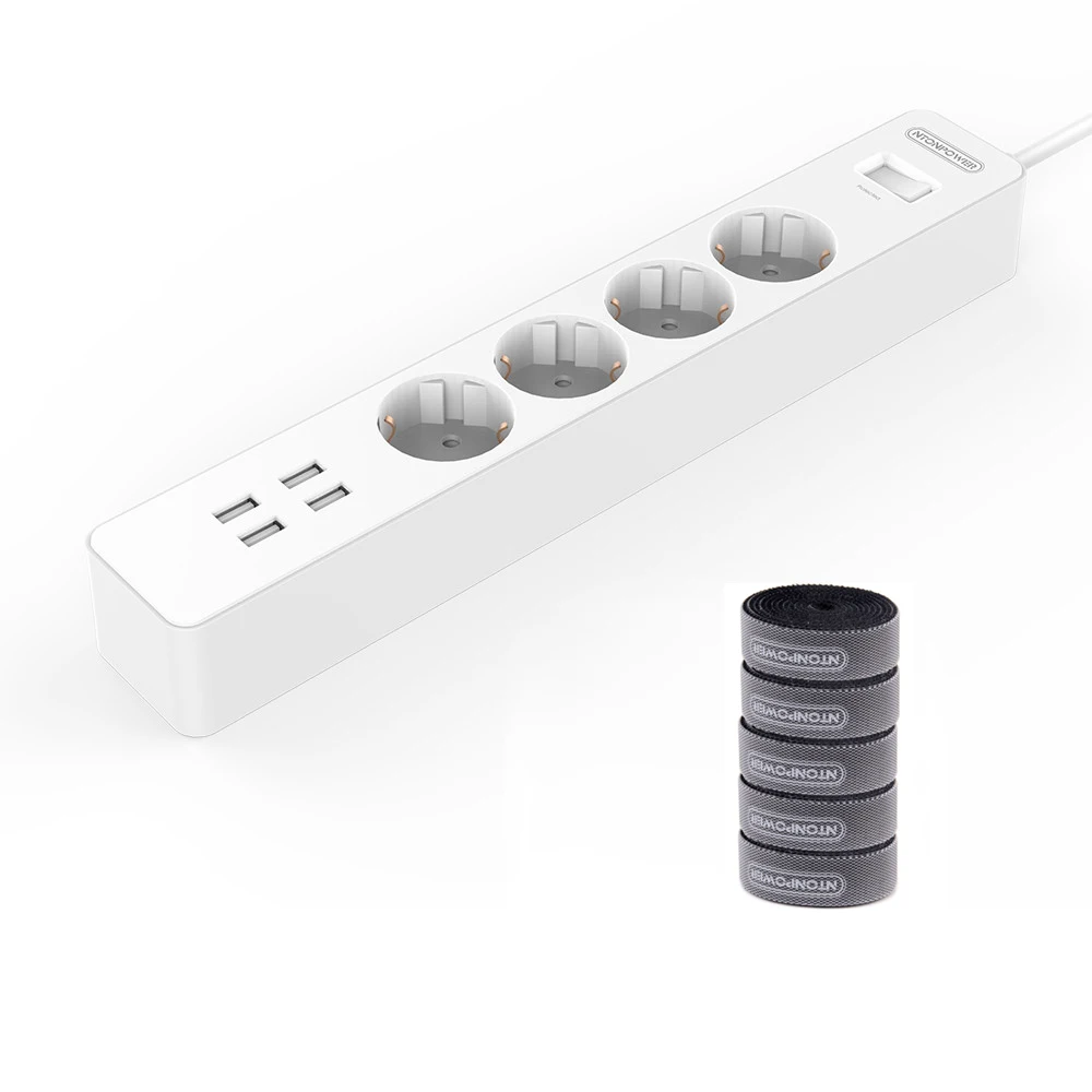 Nton Мощность НСК Smart ЕС Электровилки разъем удлинитель 4 ac Розетки Мощность газа с 4 Порты USB Зарядное устройство surge защита - Цвет: White Group