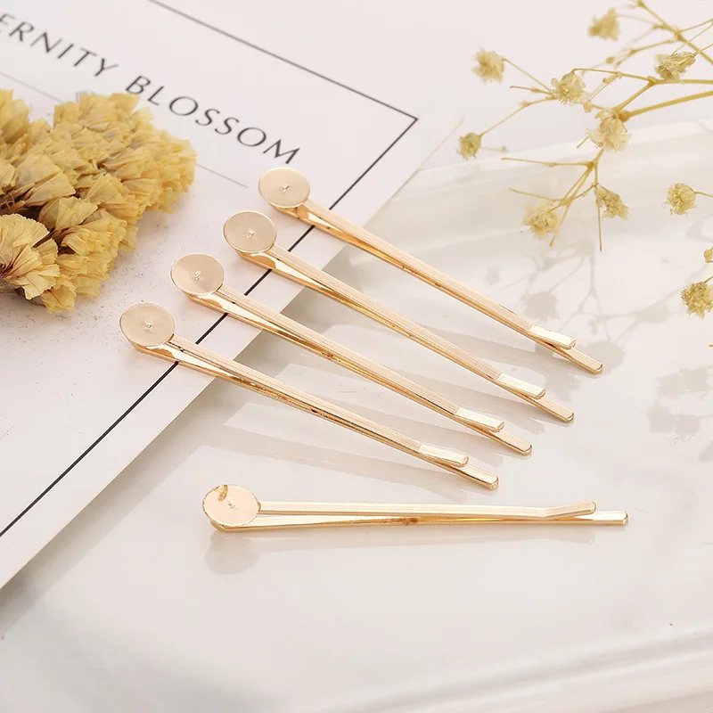 Hair Accessory Hair Clip Jewelry Accessories 10PCS/Pack KC Gold Color Hair Pins Clips Wedding Hair Jewelry for Women Girl DIY Clips Jewelry Making Findings