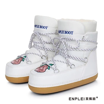 

Genuine Leather Children Snow Boots 2019 Winter Girls Boot Sequins Cotton Shoes Kid's Boat Plus Velvet Baby Warm Cotton Boots