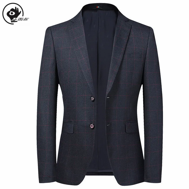 

Little Raindrop Mens Blazer Jacket Brand Slim Fit Designs Man Plaid Blazer Male Suit Single Breasted Korean Style Clothing Men