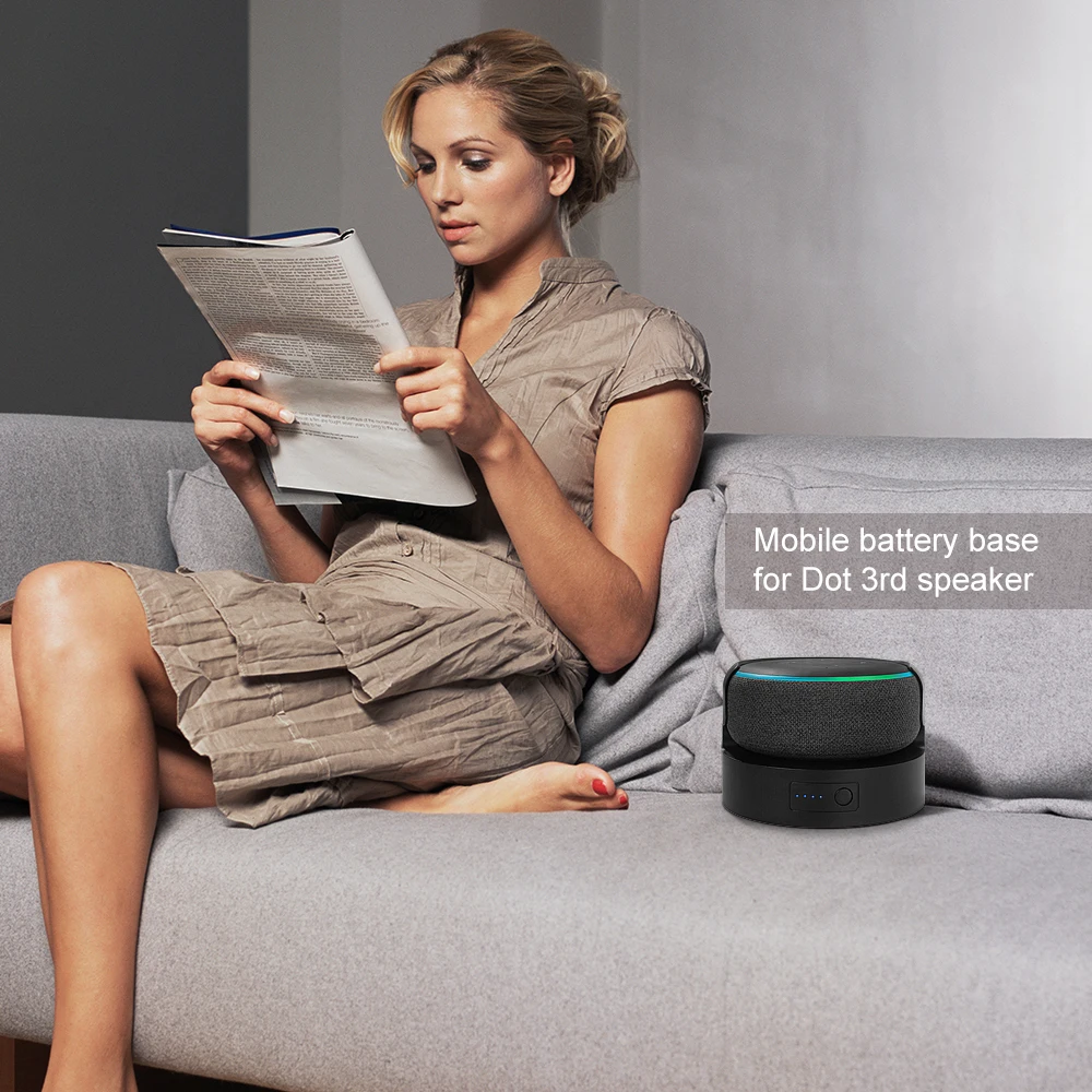 Bateria para Echo Dot 3rd Base de Bateria para Echo Dot Suporte Montagem Carregador Portátil Docking Station Accessiores - Image 6