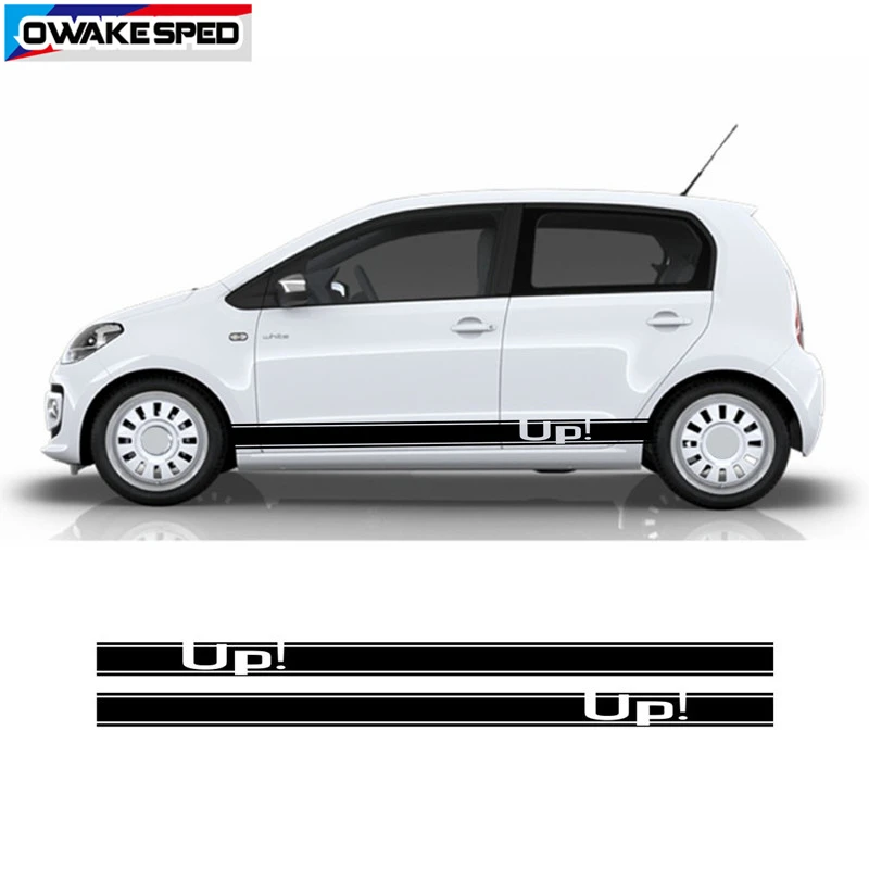 

For Volkswagen UP E-up 4 Door Side Skirt Stripes Sticker Car Body Customized Vinyl Decal Sport Styling Exterior Accessories