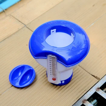 

Automatic Drug Tablet Dispenser Box Pool Spa Floating Disinfecting w/Thermometer Easy Carrying Swimming Durable Parts
