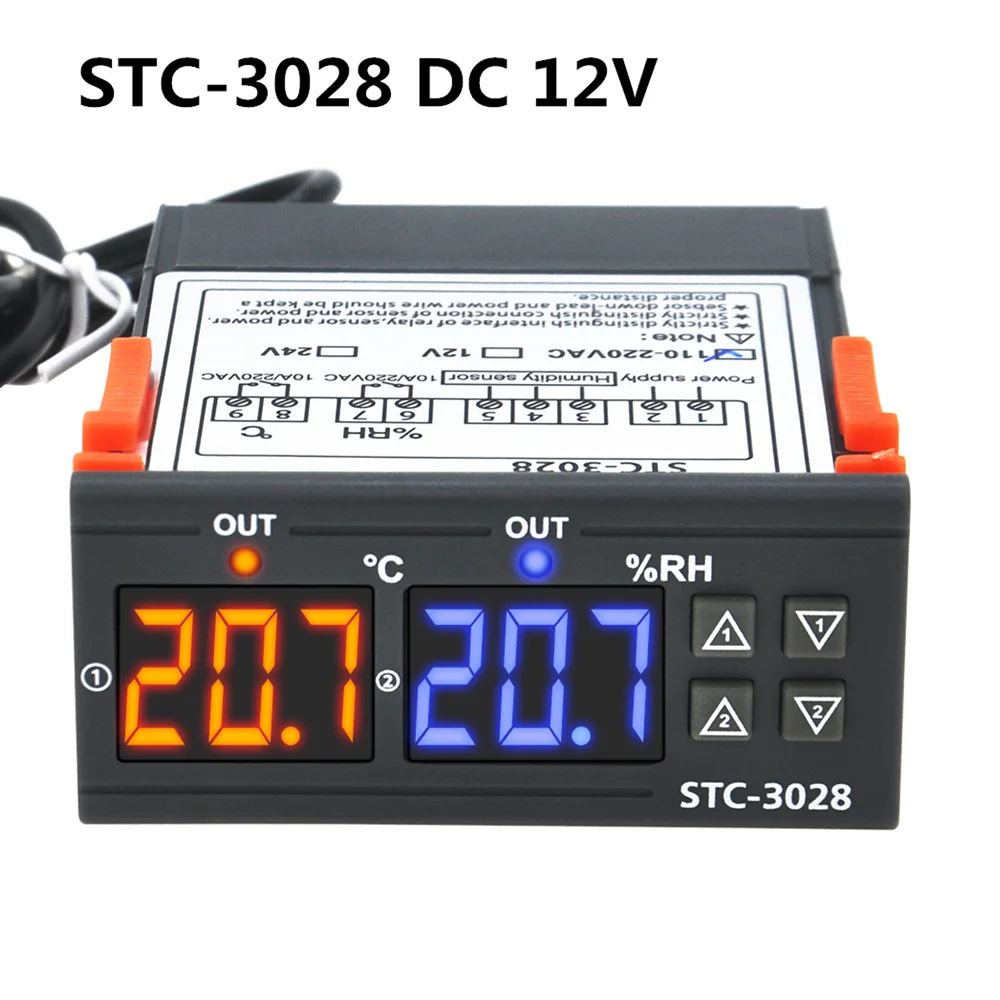 STC-1000 STC-3028 термостат 12 В 24 В 220 В термостат и нагреватель управление кулером инкубатор Скидка 40 - Цвет: STC-3028 DC 12V