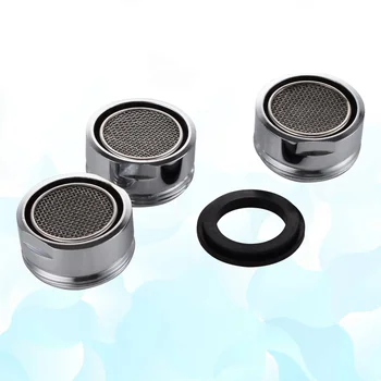 

3 Pcs Threaded Stainless Steel Aerator Faucet Bubbler Sprayer Water Saving Filter Faucet Nozzle Polished Filter (24mm Silver)