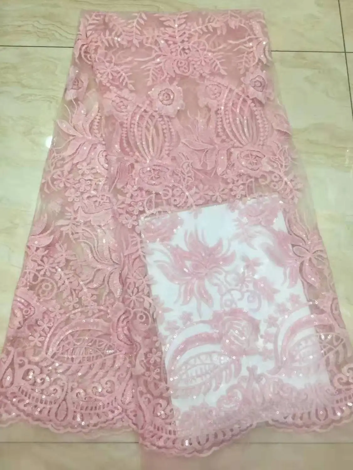 Sequined сетка фатин кружева ткани 2019 высокое качество парча в Гвинейском стиле Для