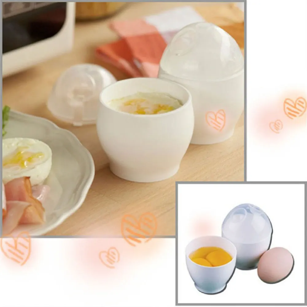 

Egg Tools White Breakfast Tasteless Egg Cooker Cooking Egg Cup PP Steamed Home Microwave Oven Eggs Cup Cookware Kitchen