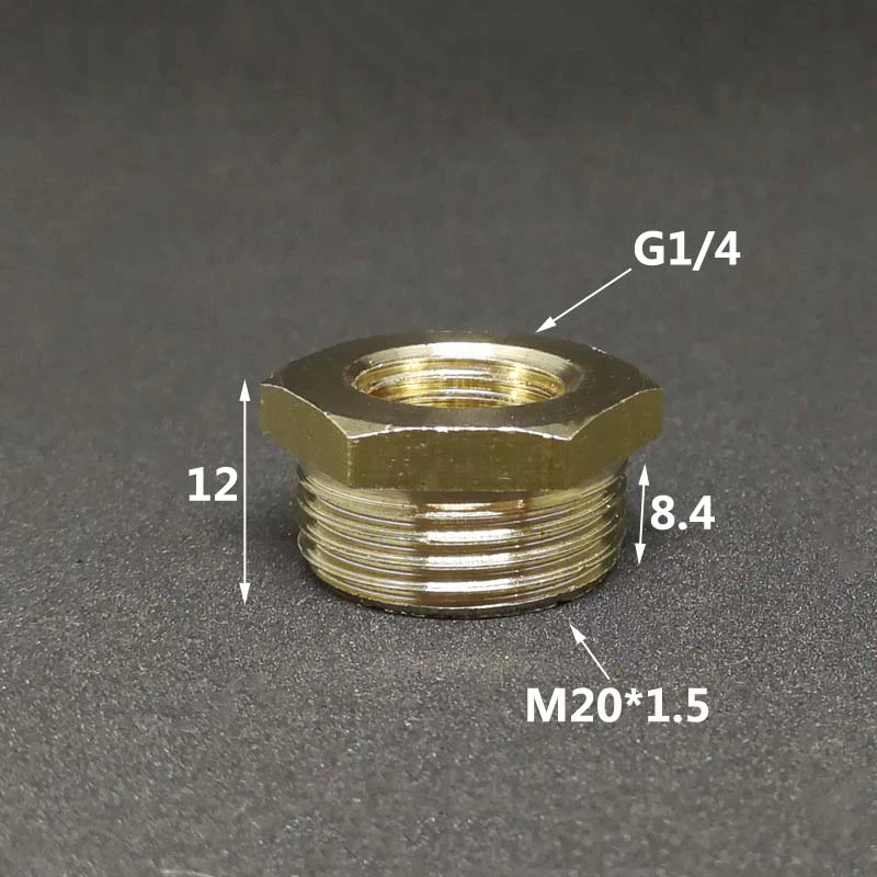 1 шт. медный M/F, M10* 1 M14* 1,5, M20* 1,5 1/" 1/4", 1/" 3/4" Мама-папа с резьбой Латунный переходник муфта латунный фитинг для труб - Цвет: Серебристый