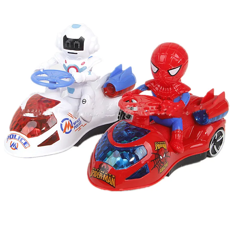 Disney-Voiture électrique Spiderman Twisting pour enfants, roue  universelle, voiture de dessin animé, lumière, musique, figurine d'anime,  jouet, cadeaux de Noël