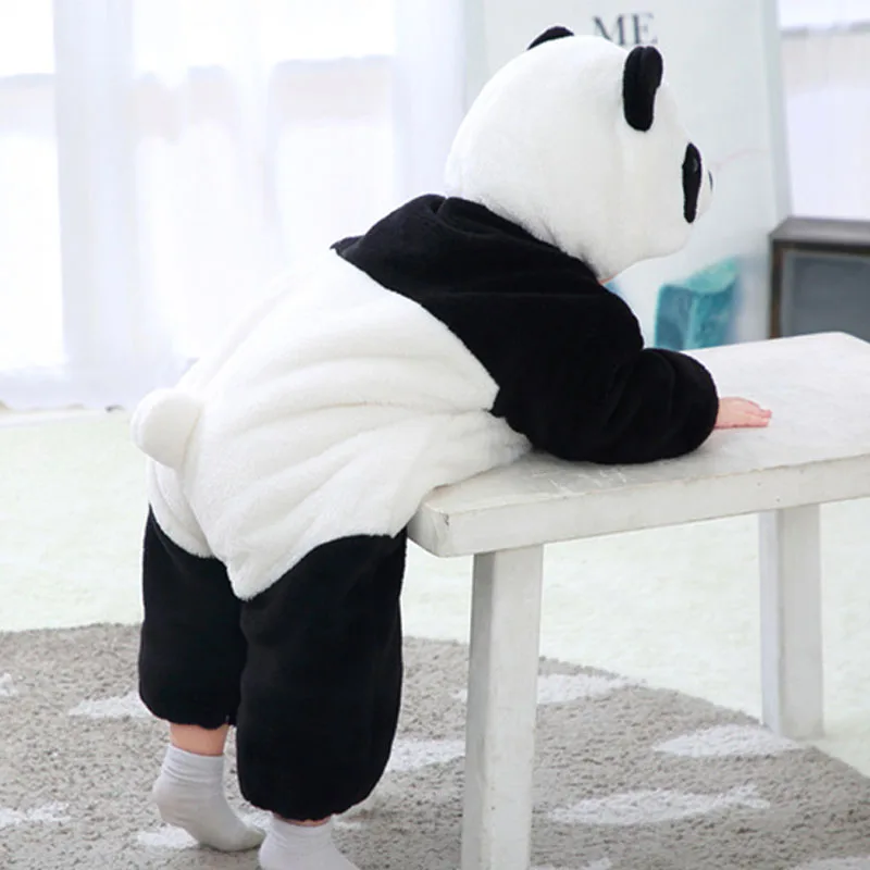 Baby Thicken Cotton Panda Kigurumi Pajamas Clothing Newborn Infant Romper Onesie Animal Anime Costume Hooded Winter Jumpsuit