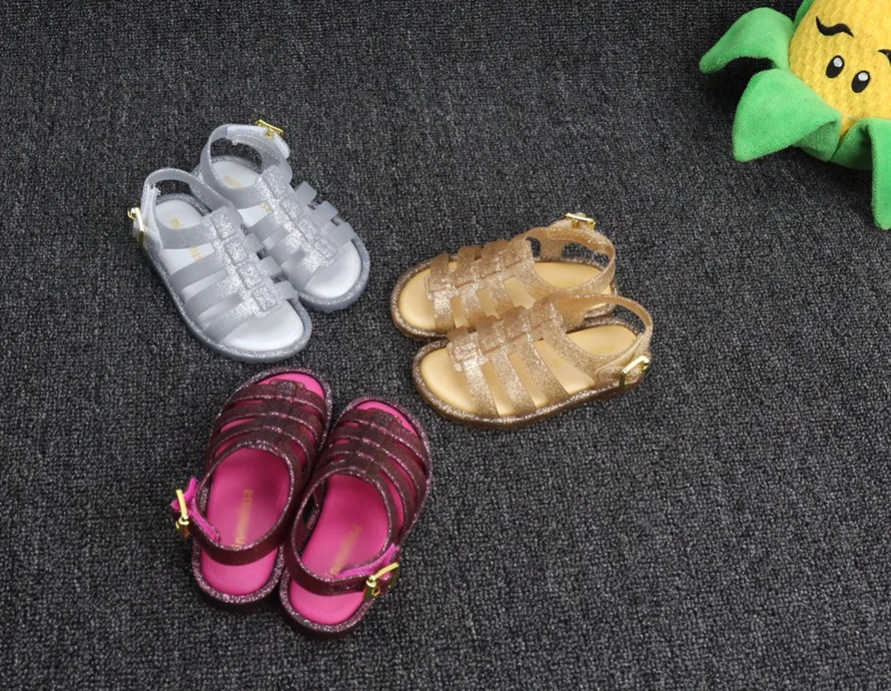 Мини Мелисса Бразилия Девушки Желе Сандалии детей пляжные сандалии принцесса Мелисса обувь желе сандалии дышащие 12,8-17,8 см