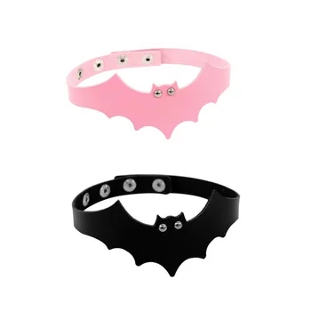 

Sexy Cool Rock Gothic Collar Steampunk Necklace Chokers Women Men Leather Goth Wing Bat Punk Choker Necklace Chunky Necklace