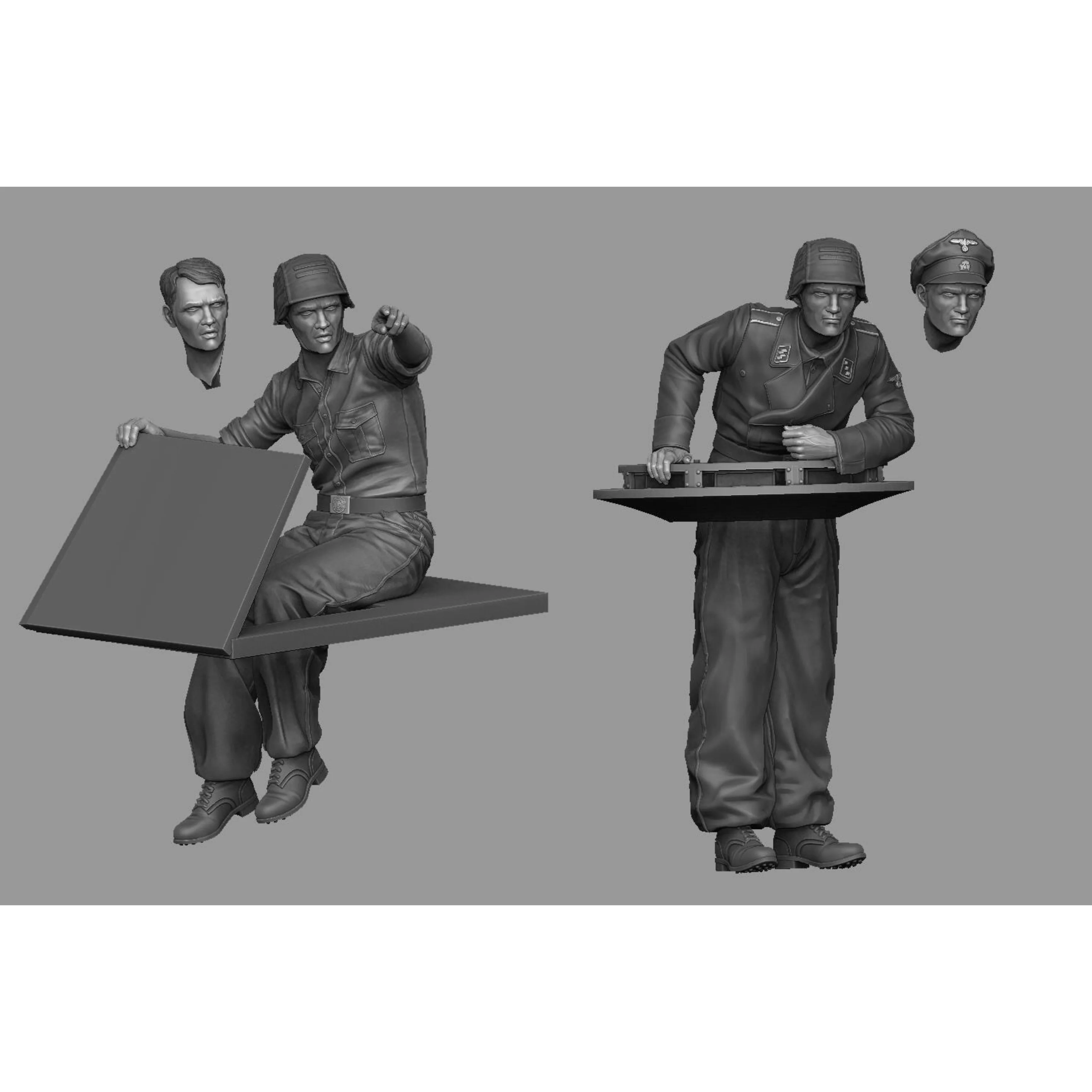 1/35  Resin Model Figure GK ,  German Voran! StuG crew in action set Unassembled and unpainted kit