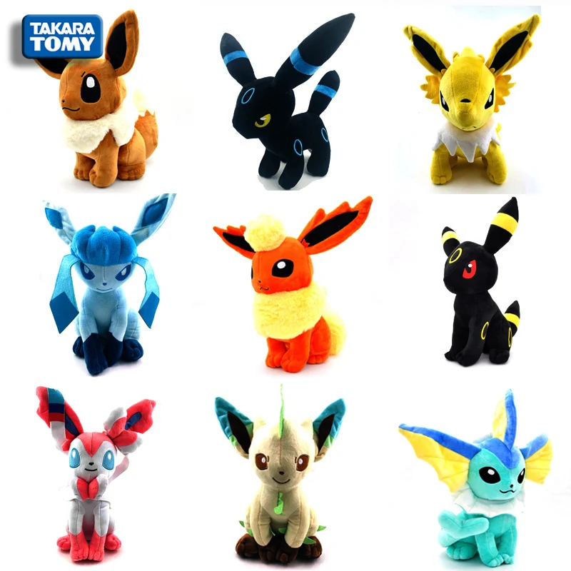 32 см TAKARA TOMY Mutation Eevee Vaporeon Jolteon Flareon Umbreon зеркаon Мягкая Плюшевая Кукла-животное