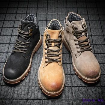 

Winter Men's Boots Male Waterproof Ankle Boots Autumn Man Fashion Casual Shoes Snow Warm Lace Up RetroTooling Boots