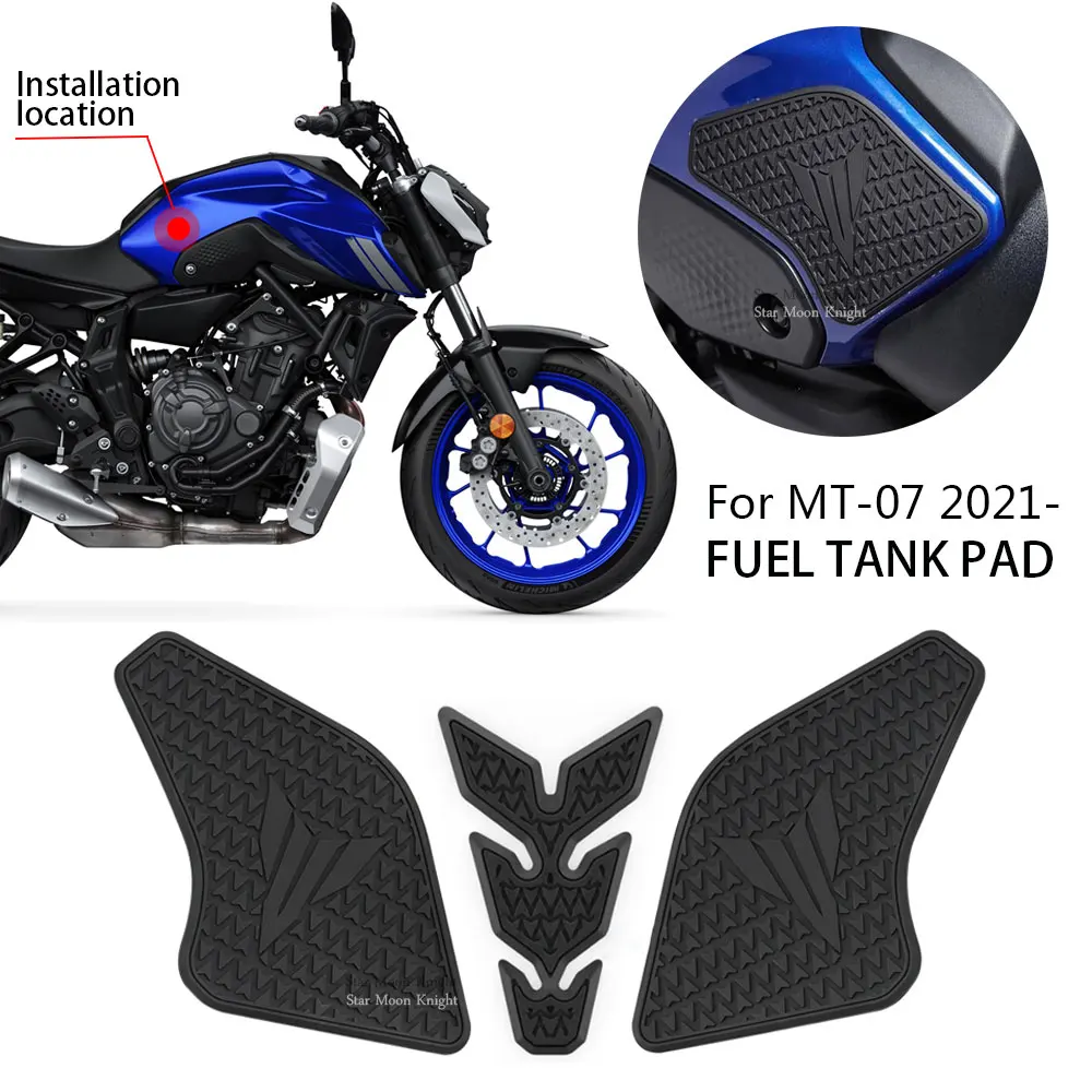 

Для Yamaha MT 07 mt07 MT-07 2021-боковые прокладки для топливного бака, защитные наклейки, наклейка на газовый коленный захват, Тяговая прокладка Tankpad MT07