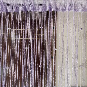 

String Curtain Shiny Tassel Line Curtains Window Door Divider Drape Yarn Dyed Curtain for Bedroom Hotel Cafe Interior Decoration
