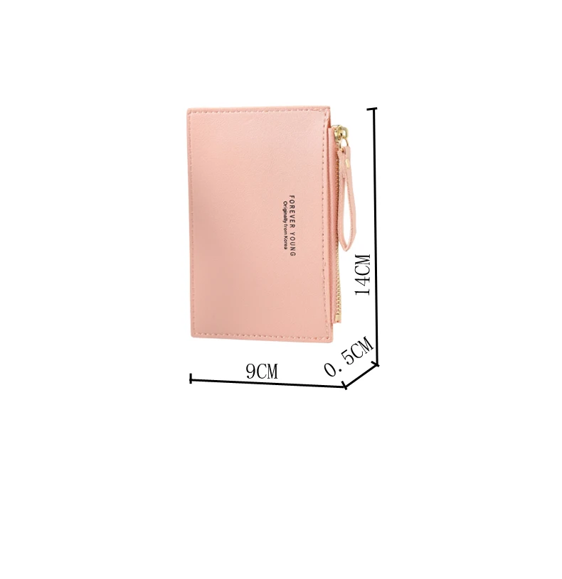 

2021 Ladies Credit Card Passport Bag ID Card Passport Holder Men's PU Zipper Credit Card Holder Pure Color Business Card Case