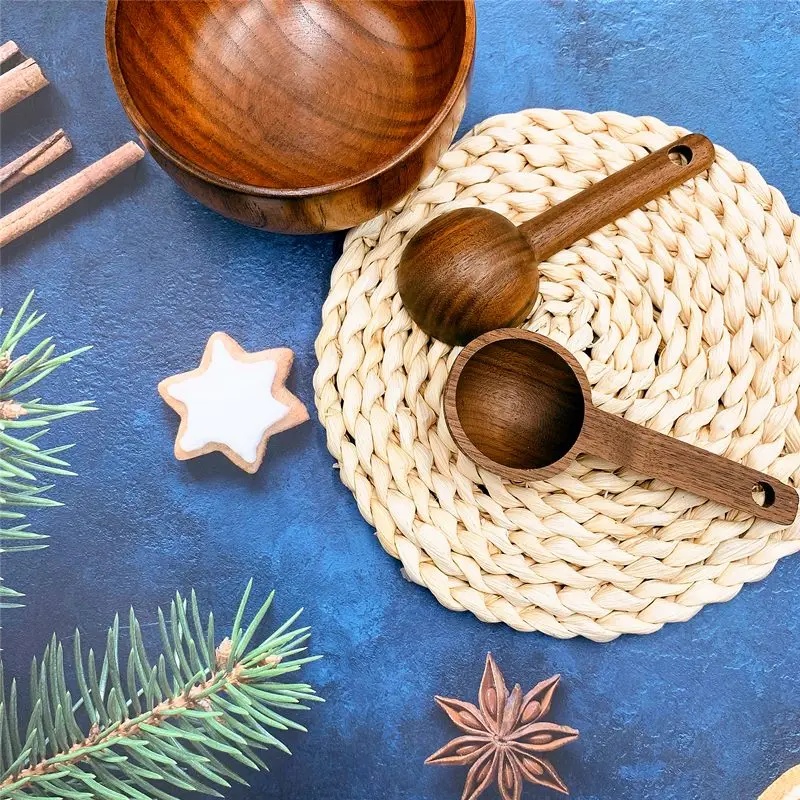 

Wood Measuring Spoon Coffee Beans Spoon Long Handle Milk Powder Fruit Powder Spoons Kitchen Tool Teak Wooden Tablespoon