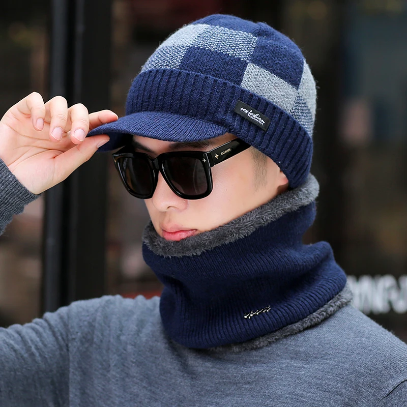 Шапки Skullies мужские зимние шапки для мужчин шарф вязаная шапка женская зимняя шапка мужская Homme Gorro Bonnet бейсболка s