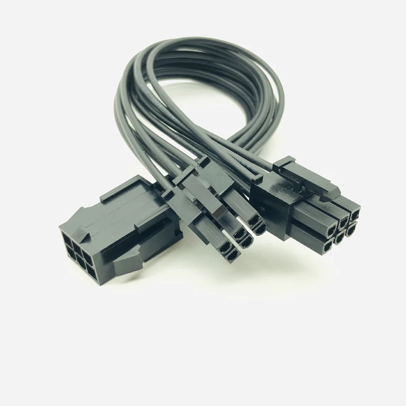 NEW PCIE 6pin to Dual Power Cable Sleeved PC PCI Express Video Card Graphics Supply 18AWG 20CM Black | Компьютеры и офис