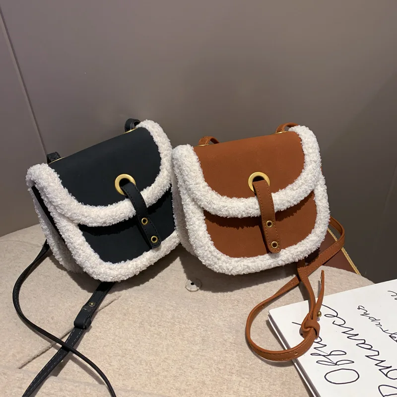 

Winter Non-mainstream Saddle Maomao Bag Women's Crossbody Bag INS High Grade Versitile Fashion