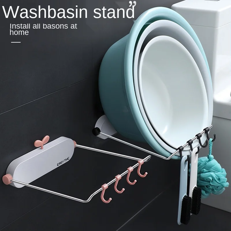 

Creative Storage Bathroom Storage Rack Free Punching Shrink Storage Rack Multifunctional Bathroom Accessories WC Accessories