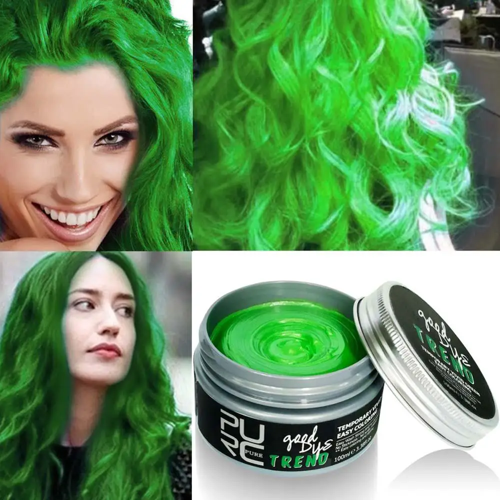 Цвет краска для волос одноразовый воск для волос модный материал для окрашивания волос легко стирается натуральная краска временный - Цвет: Зеленый