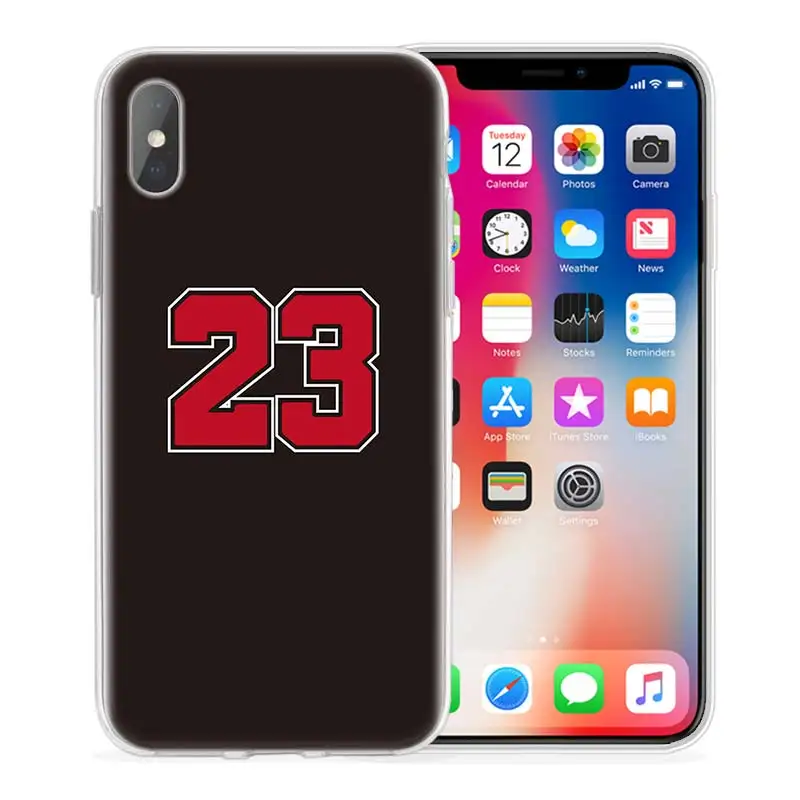 Чехол с Баскетбольным номером 23 24 для iphone XS Max XR X 10 7S 8 6 6S Plus 5 5SE 5C 6+ 7+ 11 Мягкий силиконовый чехол для телефона Fundas Capa