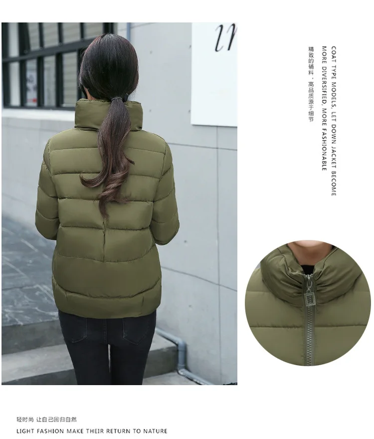 Winter down Jacket Cotton-padded Clothes Women's Short Cotton Overcoat Korean-style Small Cotton-Padded Jacket Thick down C