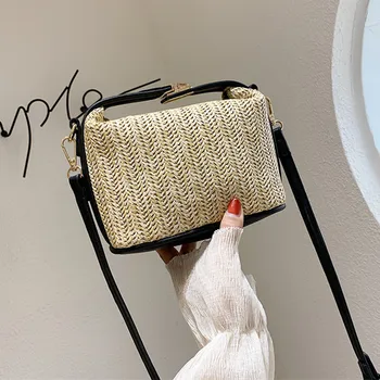 

DikizFly Summer Woven Bags Women Crossbody Bag 2020 Female Straw Handbags And Purses Small Beach Bags Shoulder Messenger Bag Sac