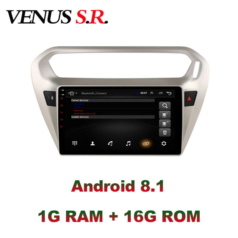 VenusSR Android 8 1 2.5D автомобильный dvd для peugeot 301 Citroen Elysee 2013 2016 мультимедиа головное