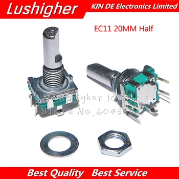 

5PCS EC11 20mm Half Axis Rotary Encoder Hle Length Code Switch Digital Potentiometer Switch 5Pin