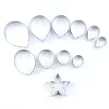11pcs Gum Paste Flower Mold Austin Rose Petal Calyx Leaf Cutter Set Sugar Craft PXPC