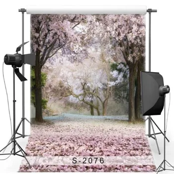 

Pink Flower Cherry Blossom Apple Tree Backdrops Vinyl Cloth High Quality Computer Print Children Kids Background