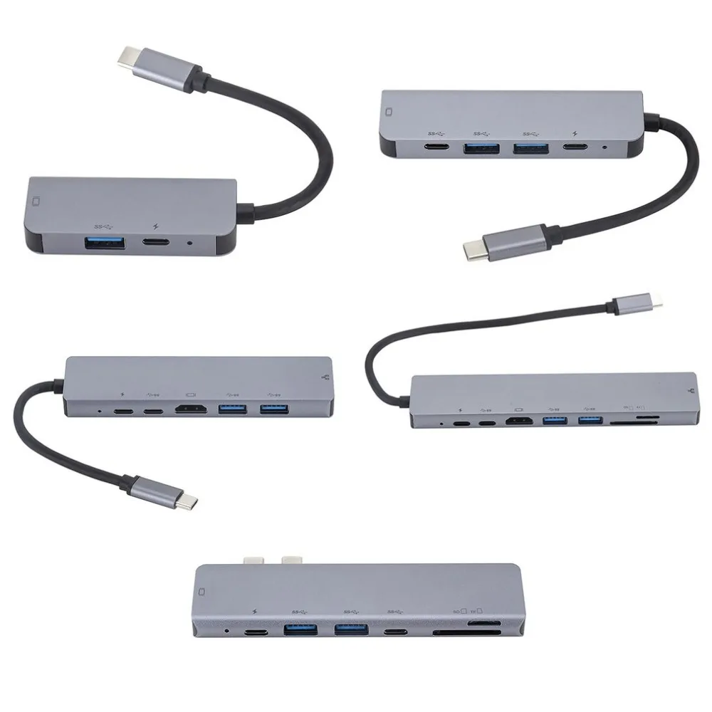 3 в 1 концентратор Tpye-C к Micro USB 3,0 2,0 HDMI Thunderbolt сплиттер адаптер совместимый для MacBook Pro для samsung