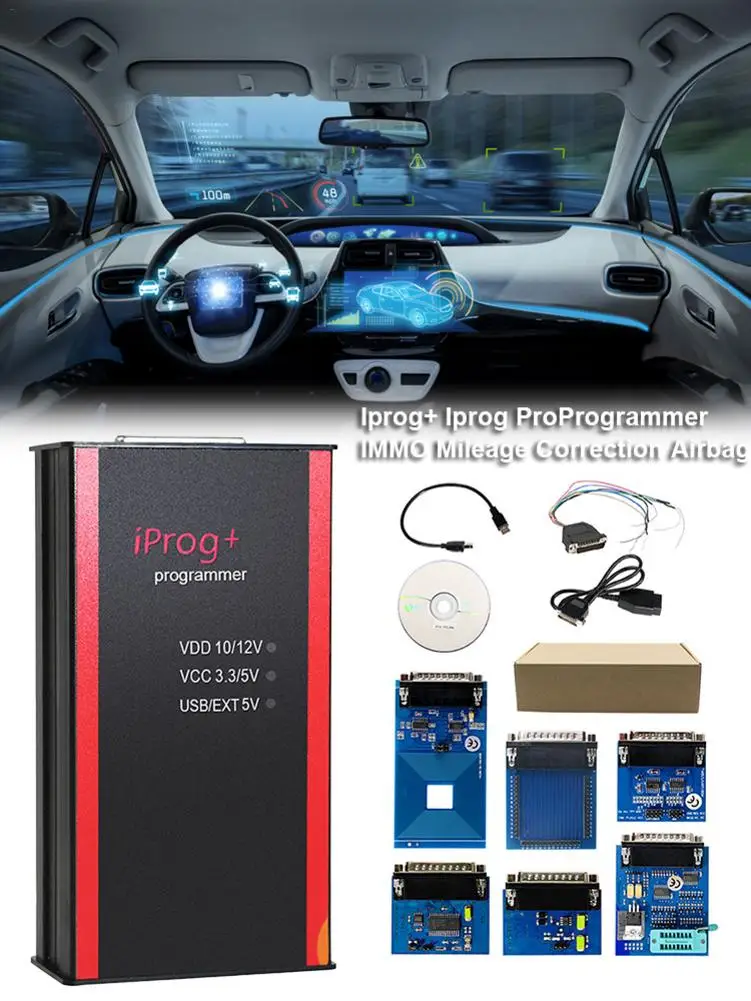 

Newest Iprog+ Key Programmer Support IMMO + Mileage Correction + Airbag Reset Iprog Pro Till 2019 Replace Carprog/Digiprog/Tango