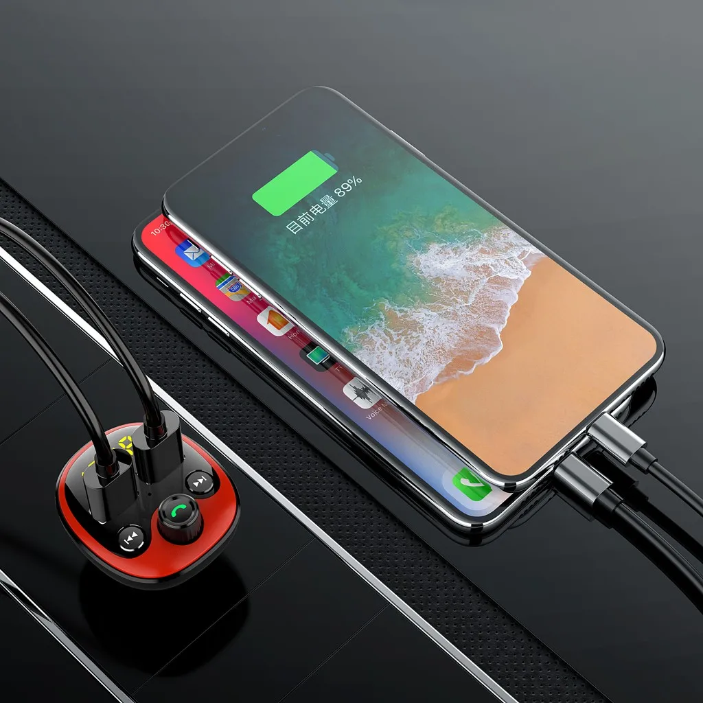 Автомобильное Bluetooth MP3 без потерь качество звука Hands-free многофункциональное автомобильное зарядное устройство Быстрая Зарядка батарея Обнаружение напряжения полезное