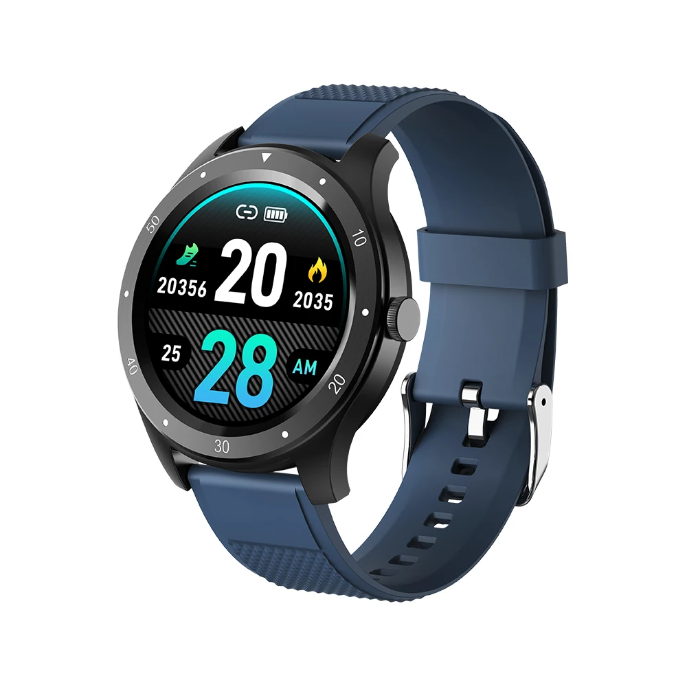 Blue Смарт-часы S6 сенсорный браслет сердечный ритм кровяное давление фитнес-трекер цветной мужской женский спортивный будильник Android IOS Круглый Ремешок - Цвет: Blue