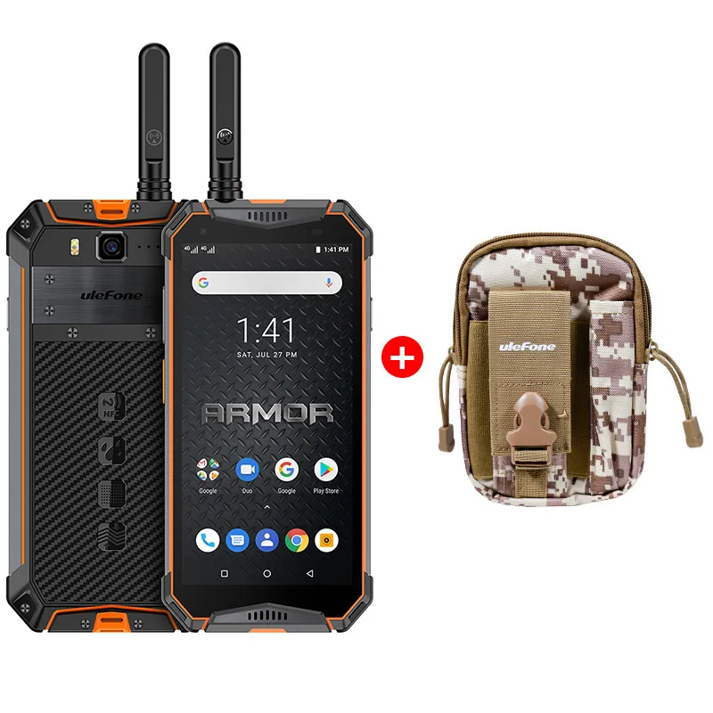 Ulefone Armor 3WT IP68 прочный смартфон Android 9,0 5," Helio P70 6G+ 64G 10300mAh 21MP NFC мобильный телефон Android 9,0 сотовый телефон - Цвет: Orange Add Bag