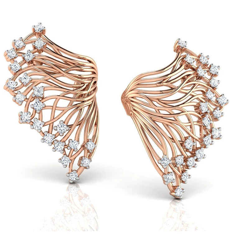 

Modern Women Earrings Fashion Tree Root Design Crystal Rhinestones Stud Earrings For Women Accessories Bohemian Statement Gift