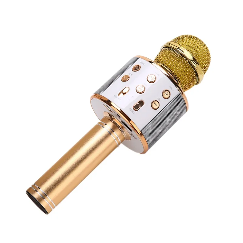 Горячая Ktv Live Bluetooth конденсаторный микрофон мобильный телефон Беспроводная система караоке микрофон - Цвет: Gold
