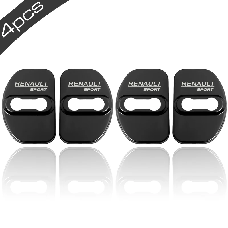 Крышка замка автомобильной двери чехол для Renault megane 2 megane 3 scenic laguna 2 Captur fluence clio аксессуары для автомобиля-Стайлинг 4 шт./лот - Название цвета: black