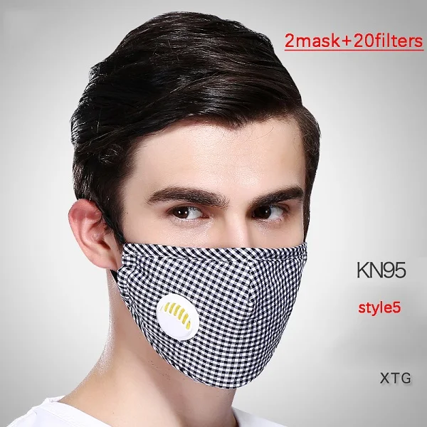 Kn95 хлопковая маска промышленная Пыленепроницаемая унисекс PM2.5 противотуманная вентилируемая дышащая смываемая маска с фильтром хлопок - Цвет: select5