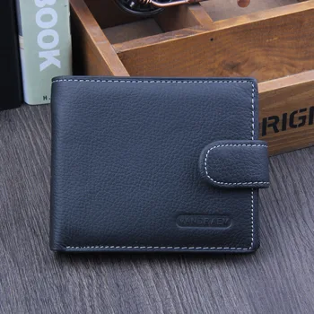 

Men's wallet leather short foreign trade retro buckle dollar dollar walletwallet purses man leaflet luxury wallet